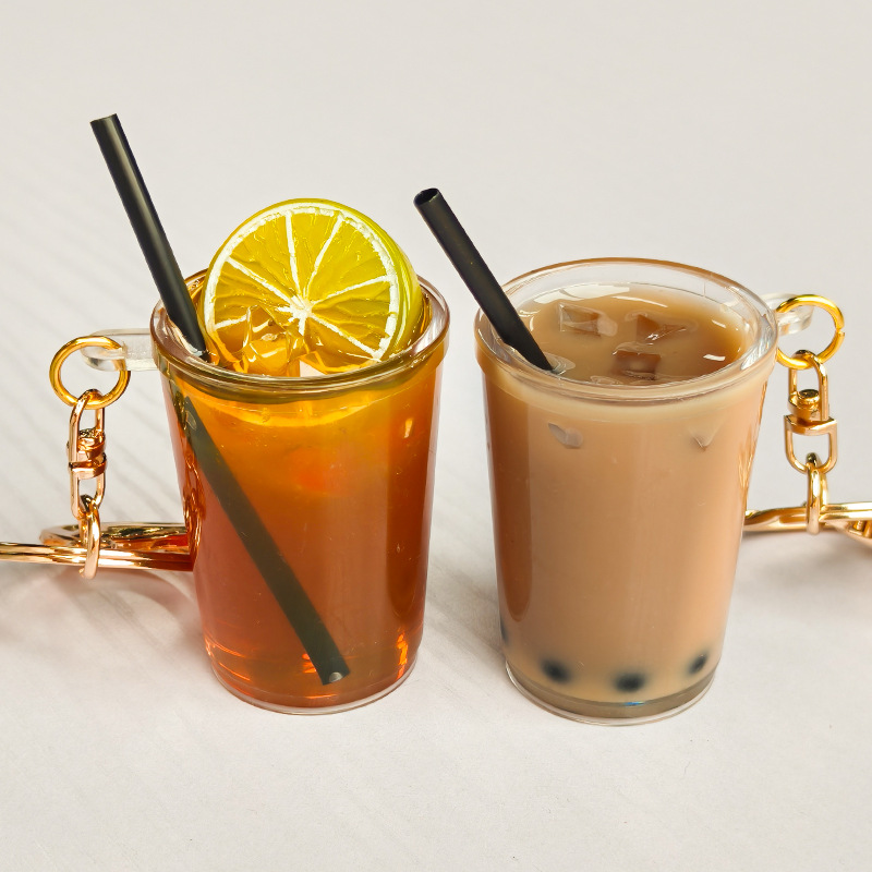 Coffee Tea Hong Kong - Милый брелок-имитация еды: мультяшный гонконгский лимонный