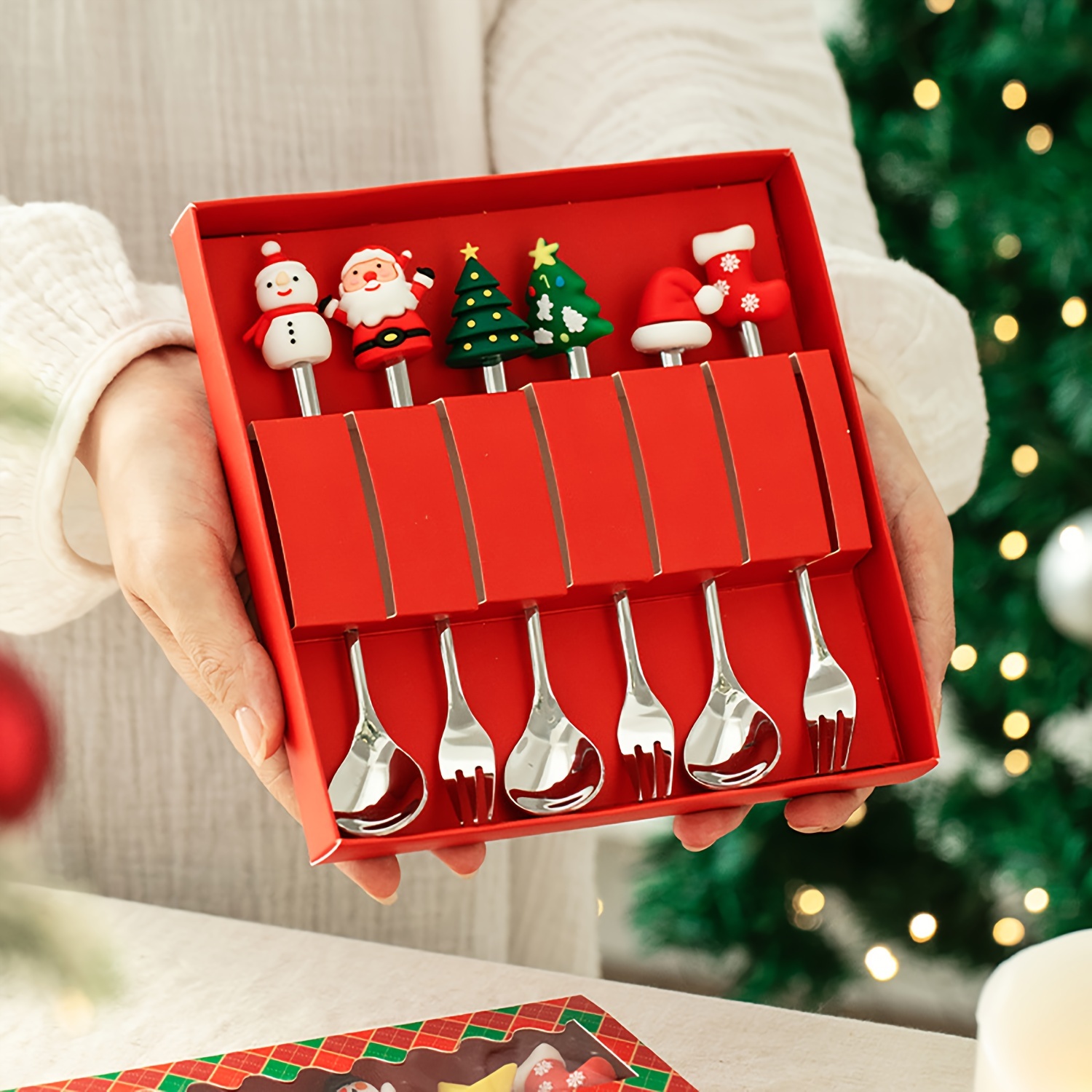 Coffee Tea Gift Set - Набор креативных рождественских вилок и ложек